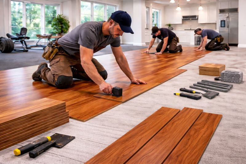 Cherry Floor Installation in Milford, IN