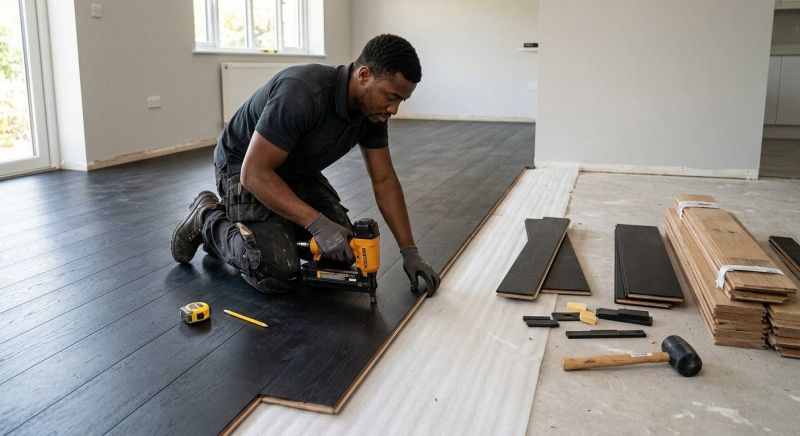 Dark Wood Floor Installation in Warsaw, IN